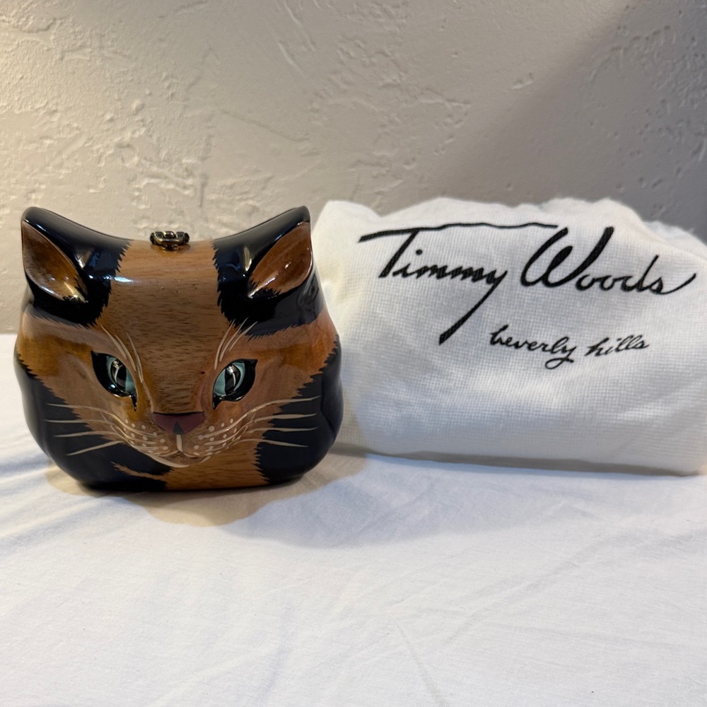 Timmy Woods Cat Face Handbag - Black and Brown